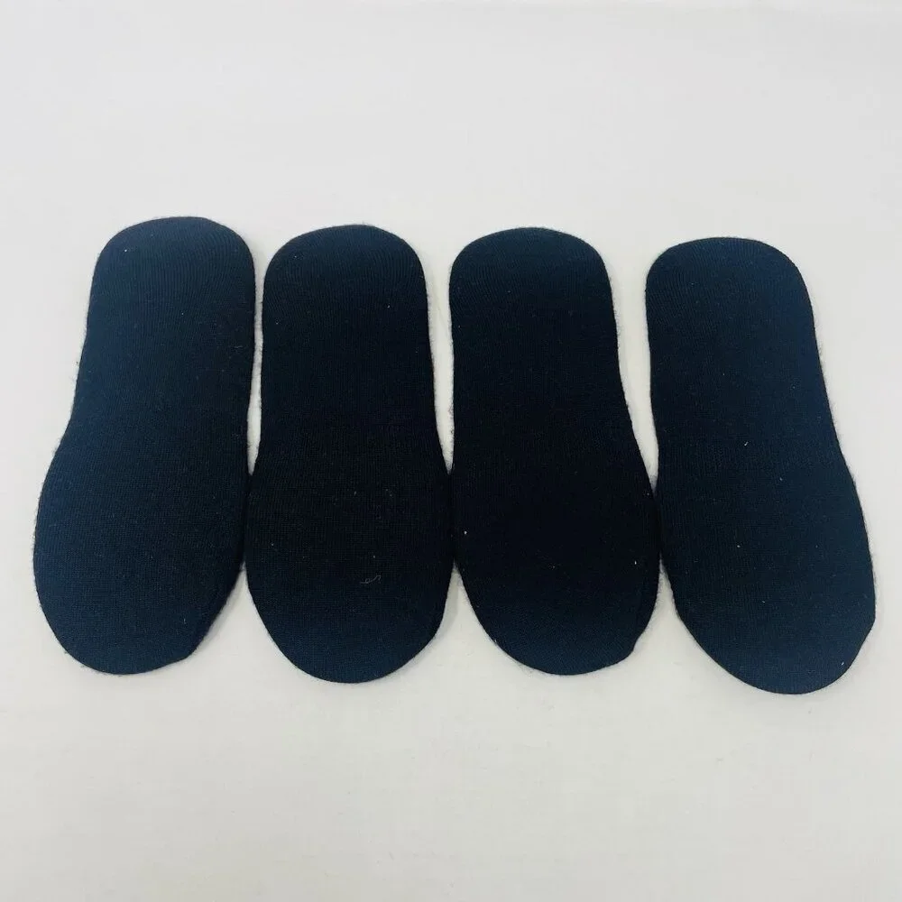 Hue Womens One Size Fits Most Supersoft Sneaker Liner Socks 4 Pack in Black 1545